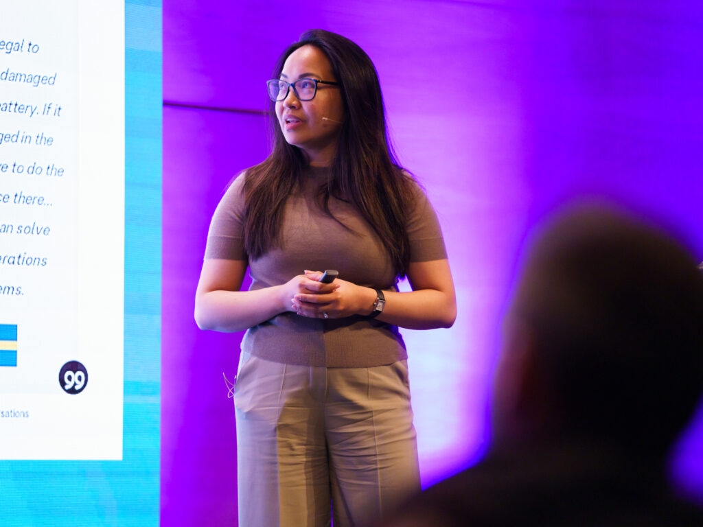 Eloisa de Castro speaking at Energy Tech Summit 2025
